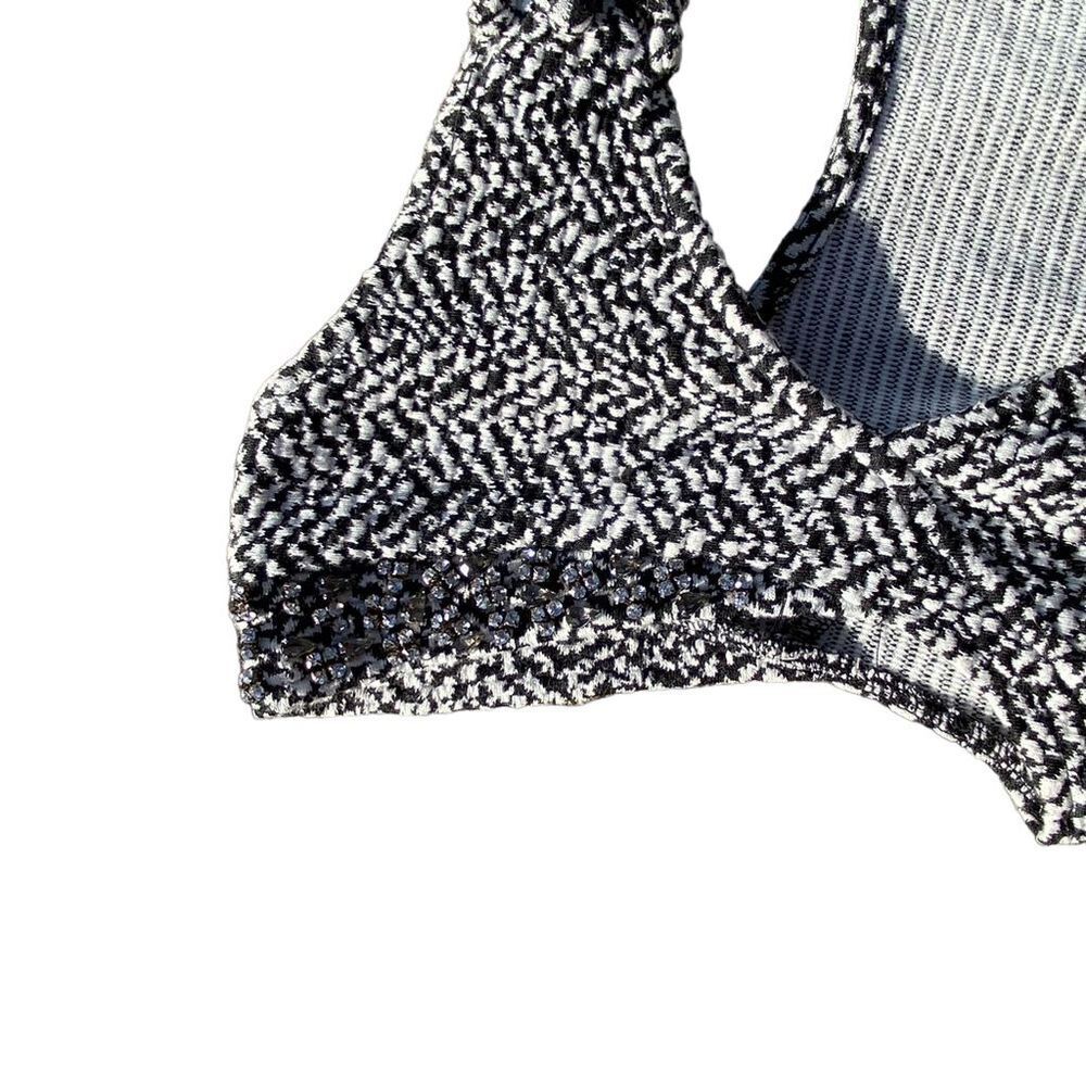 Free People Women's Fit & Flare Short Dress in Black and White Pattern - Picture 12 of 12